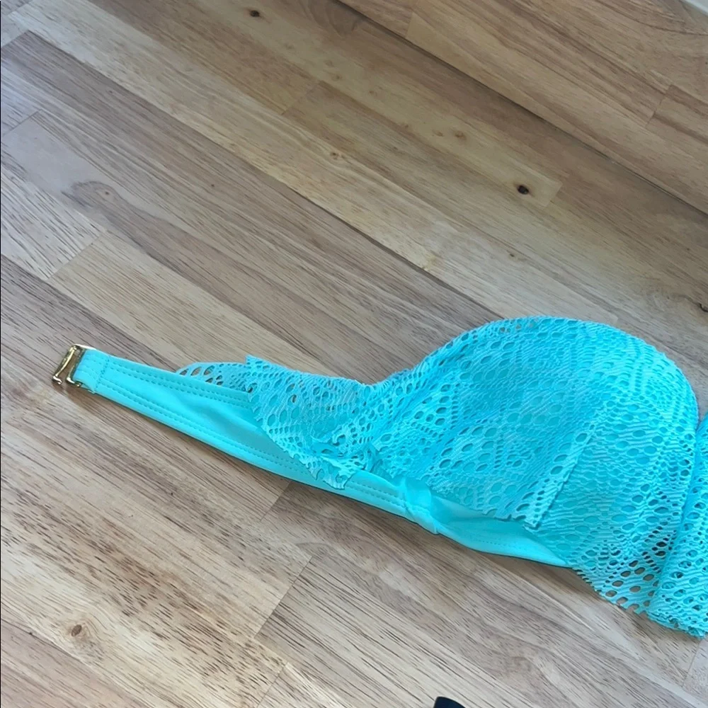 Zara Turquoise Floral and Black Bikini Set